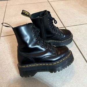 Dr. Martens Jadon Black Leather Combat Boots